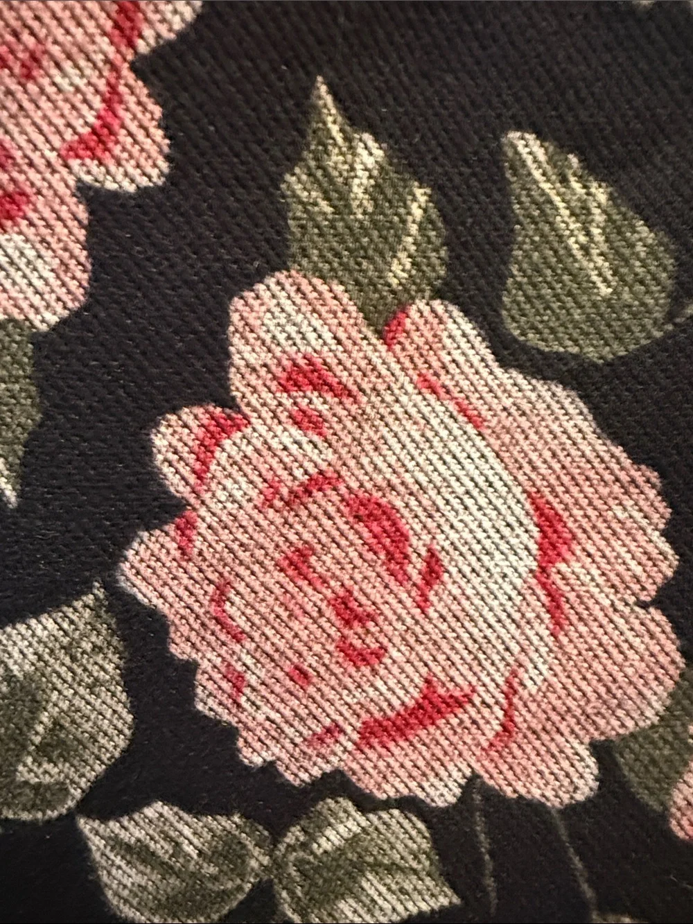 First Looks Black Leggings with Pink Rose Floral Print